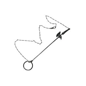 Sterling Silver halberd axe Sword Pendant Necklace heavy metal punk